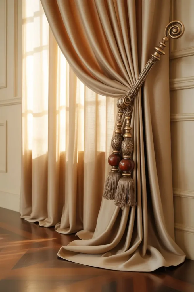 13. Go for Curtain Rods with Decorative Finials for Extra Style