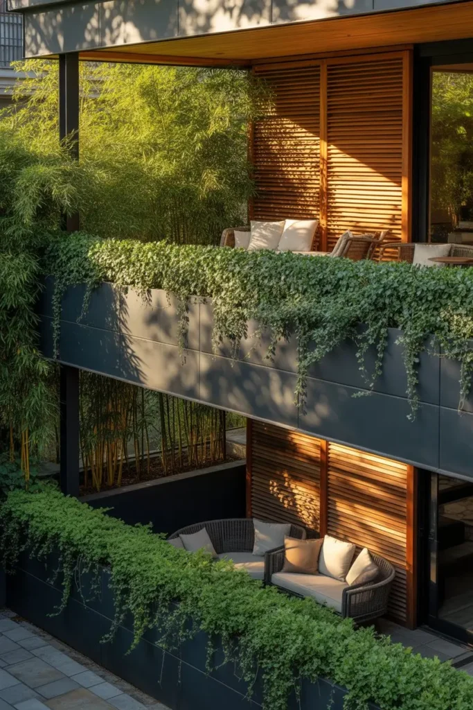 13. Multi-Tier Patio with Privacy Screens