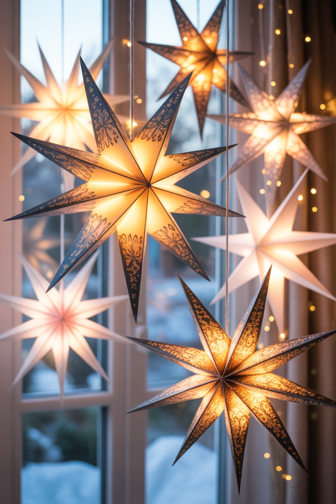 13. Paper Stars for Window Décor