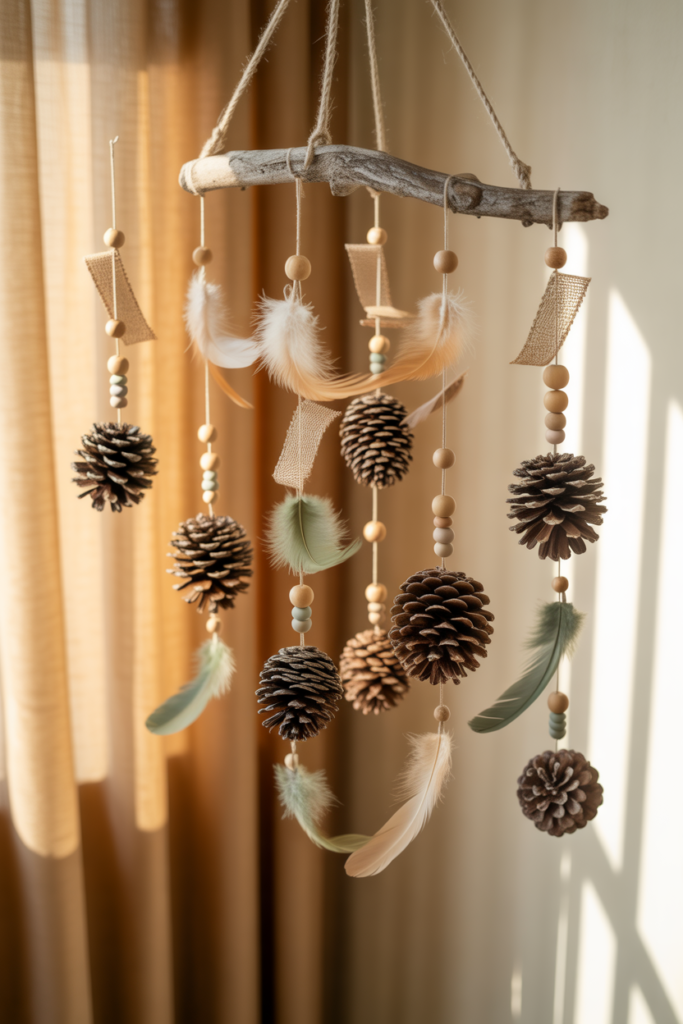 13. Pine Cone Mobiles