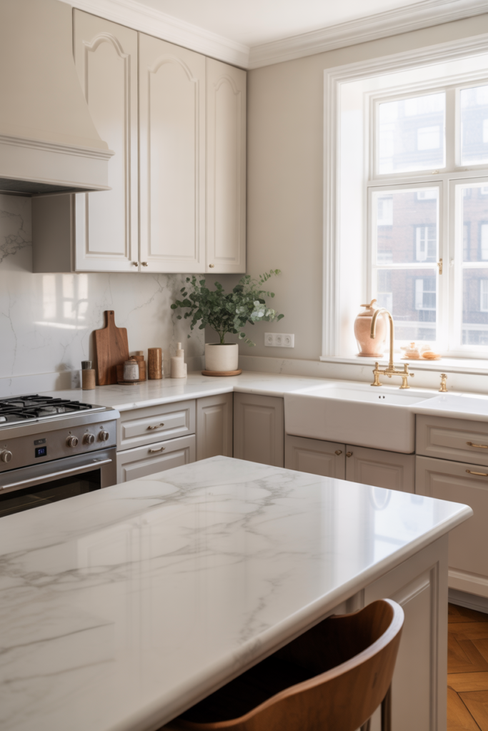 13. White Concrete Polished Finish for Contemporary Kitchens