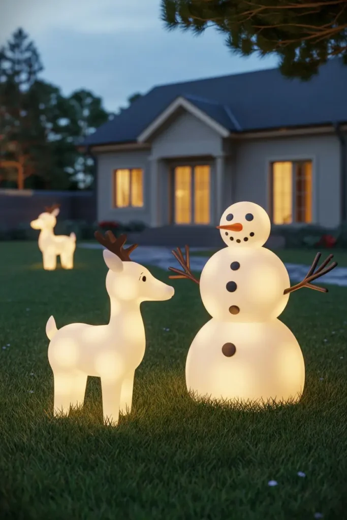 13. Yard Characters With Soft Glow