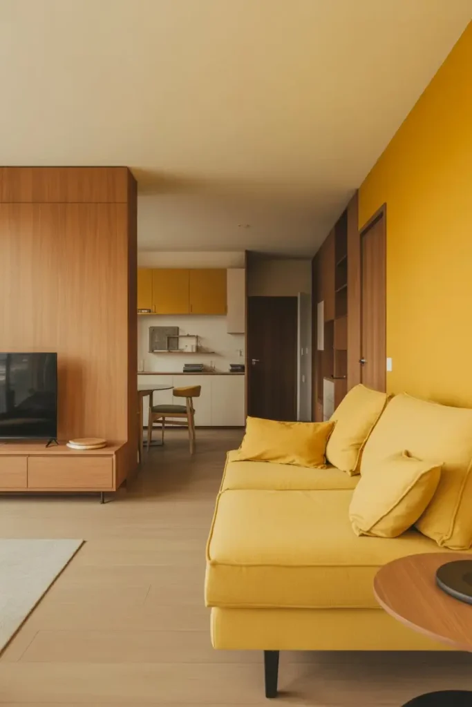 14 Yellow and Wood for a Warm Modern Feel