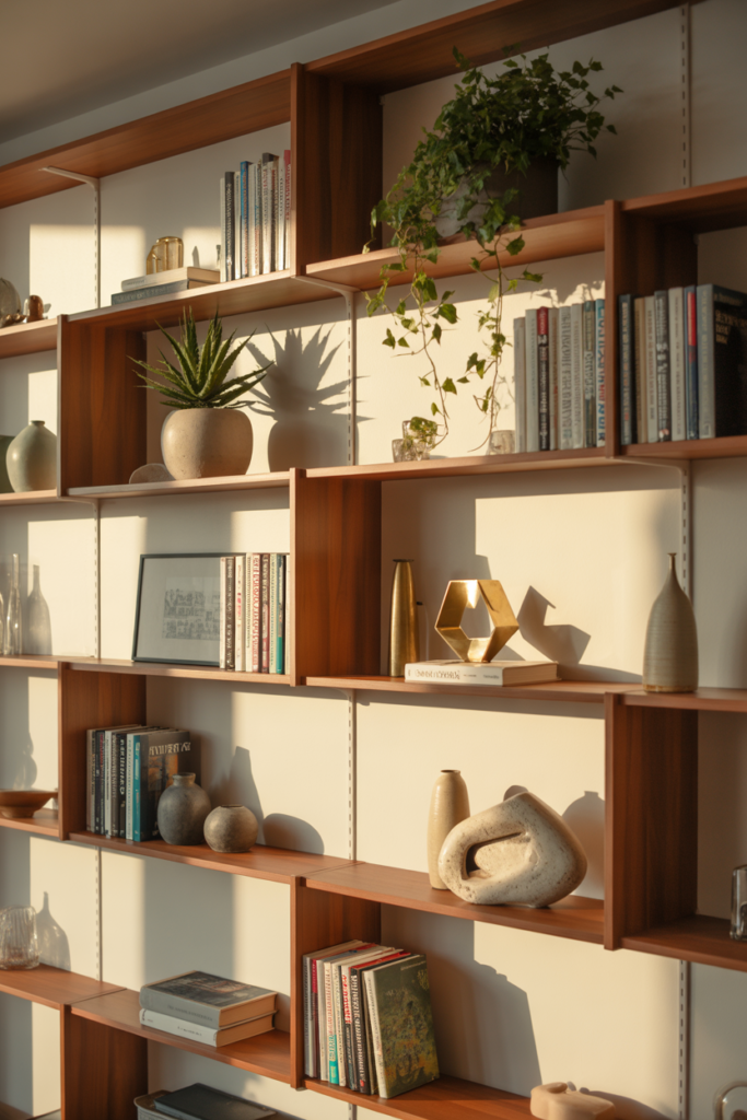 14. Asymmetrical Bookshelf Designs for Visual Interest