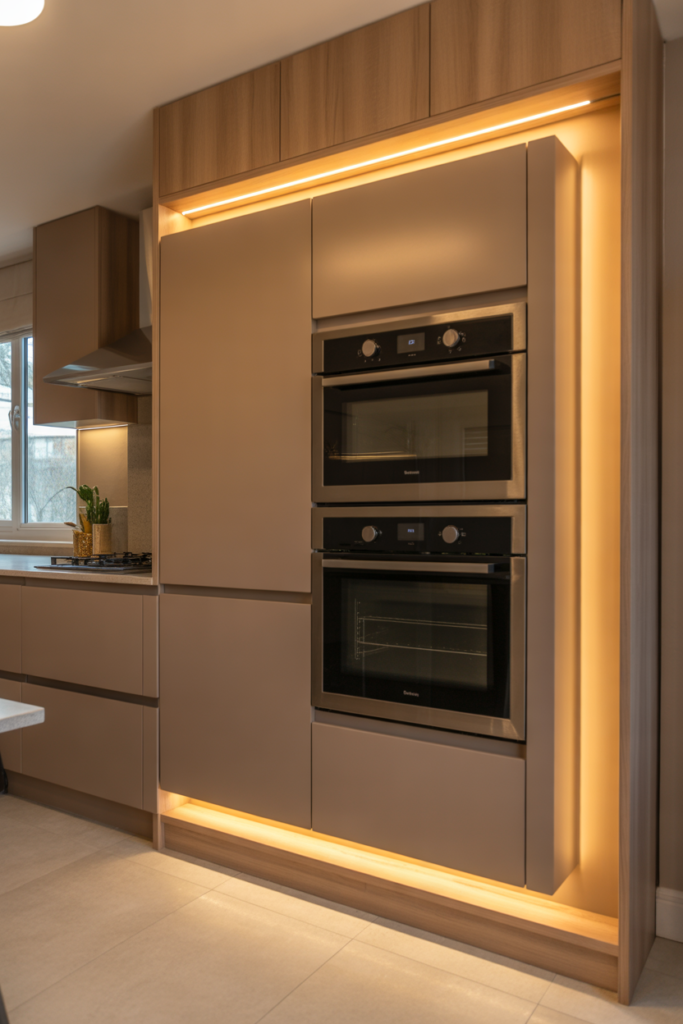 14. Double Oven Cabinets with Lighting Features