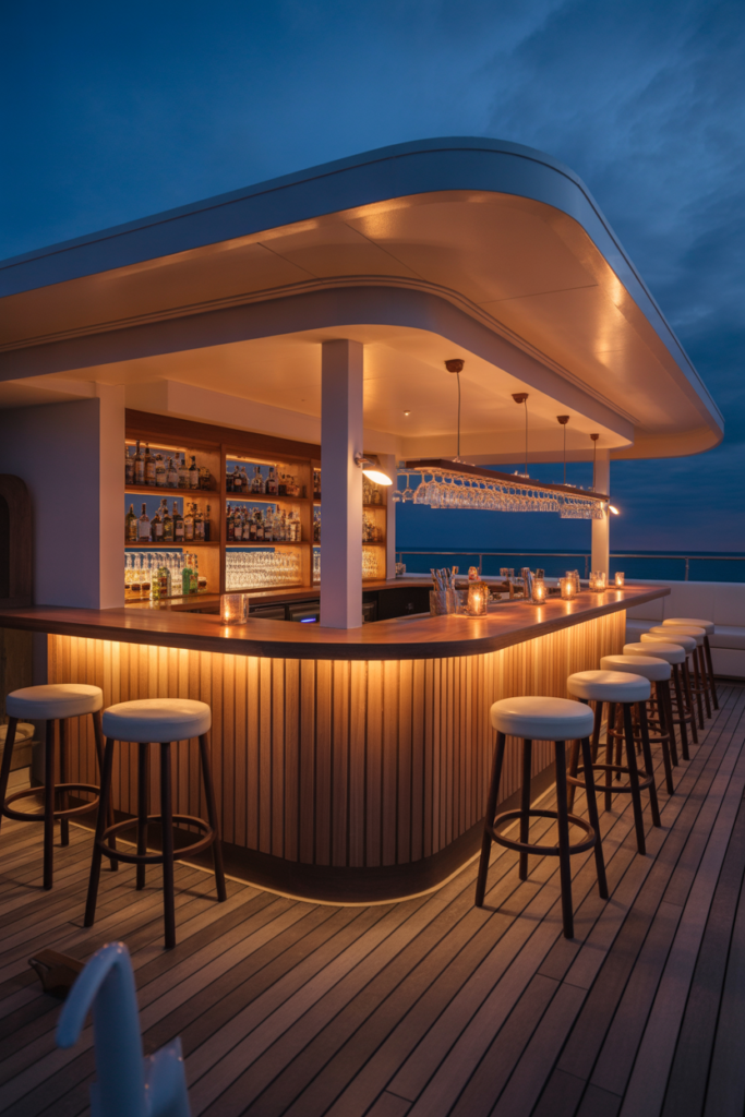 14. Elevated Counter Bar for Standing Social Flow