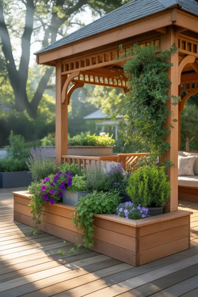 14. Gazebo with Planter Boxes