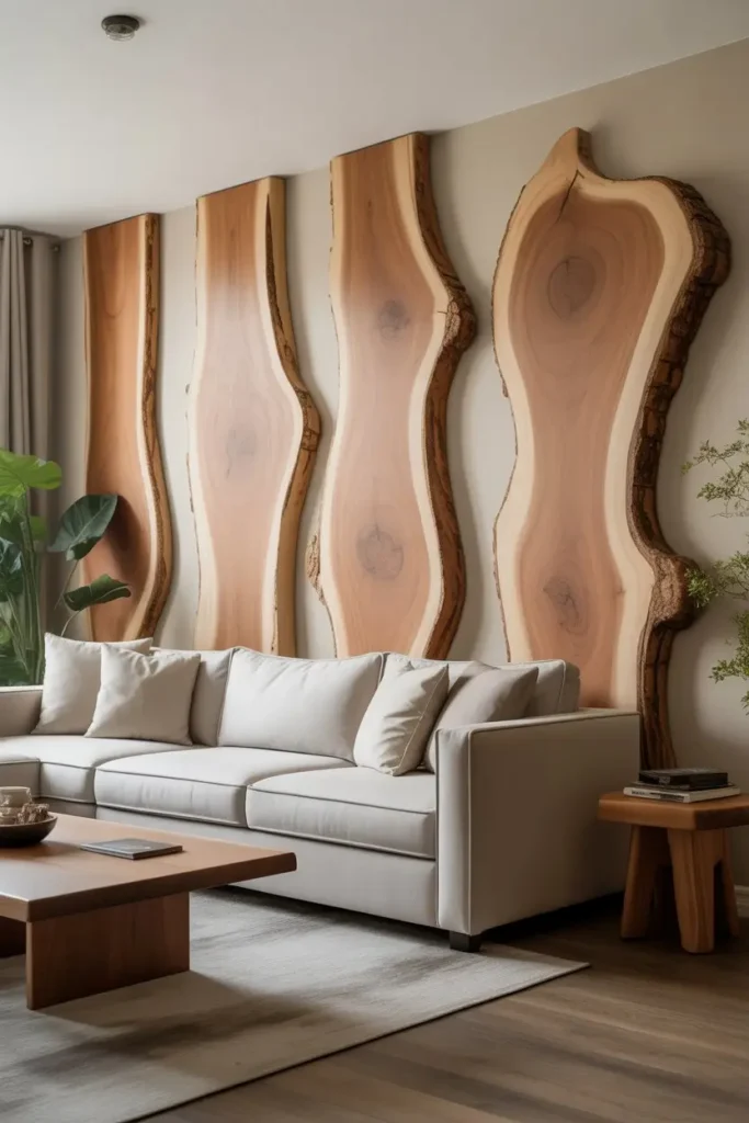 14. Live Edge Wood for Organic Appeal