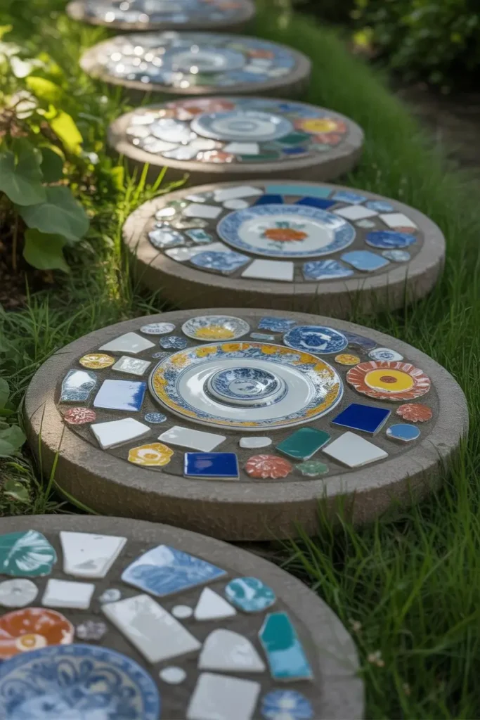 14. Mosaic Garden Stepping Stones