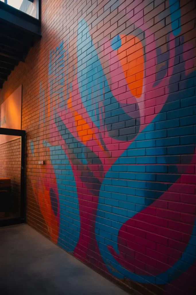 14. Painted Brick Mural Feature