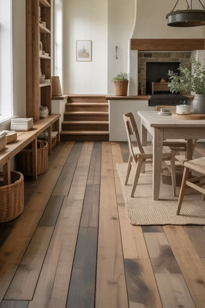 14. Rustic Flooring Ideas for Farmhouse Homes