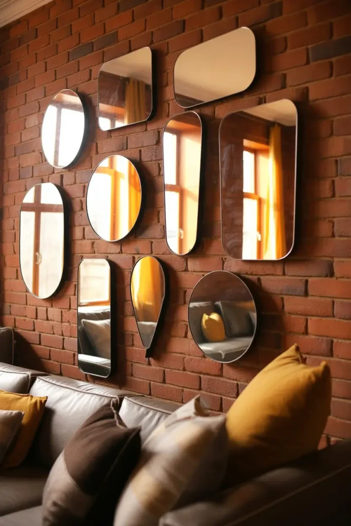 15. Brick with Mirror Accents