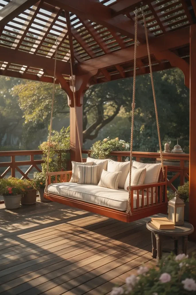 15. Gazebo with Hanging Swing