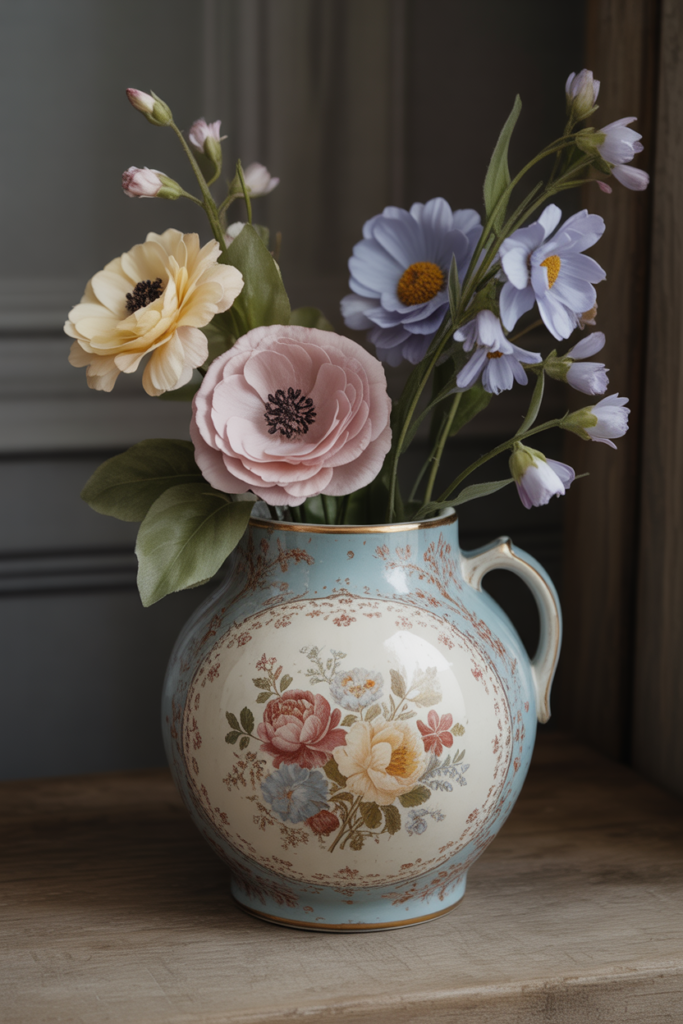 15. Vintage Floral Designs with Soft, Faded Colors