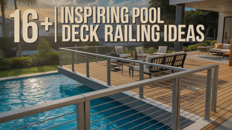 16+ Inspiring Pool Deck Railing Ideas