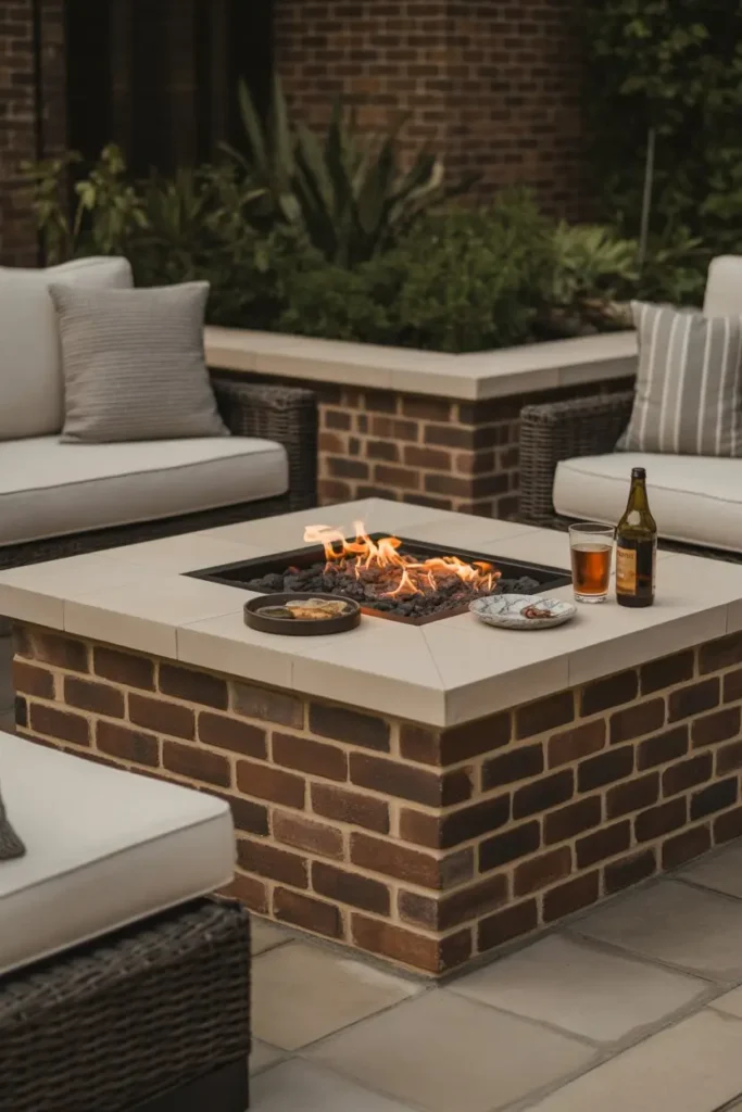 16. Fire Pit with Decorative Top Ledge