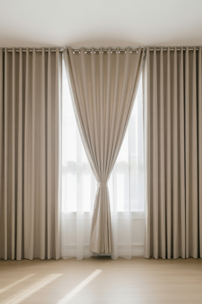 16. Use a Single Curtain Panel for a Modern Look