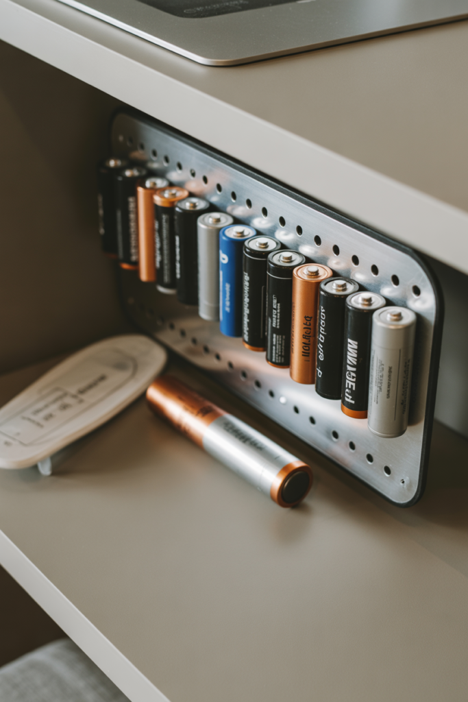 17. Magnetic Battery Storage for Easy Access