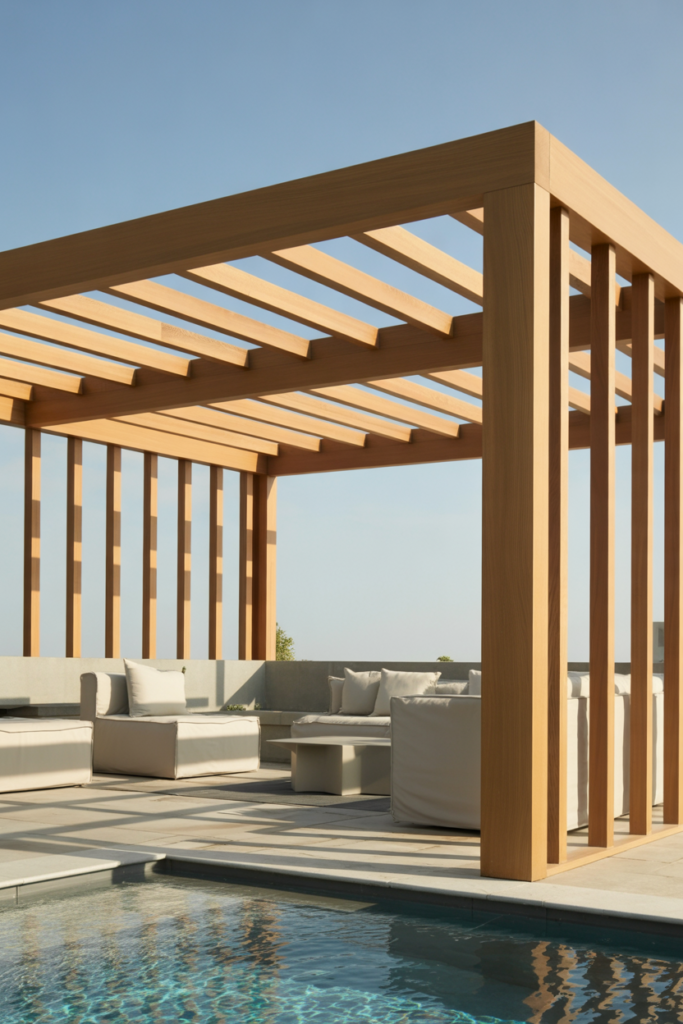 2. Modern Pergola with Clean Lines for a Fresh Look