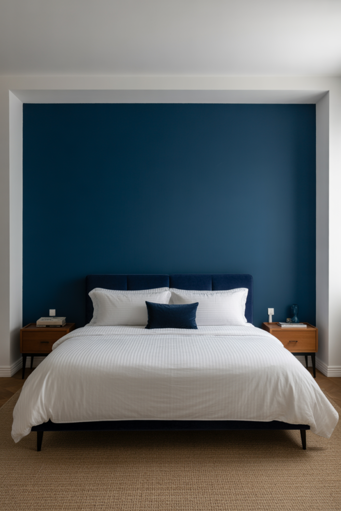 2. Navy Blue and Crisp White Calm