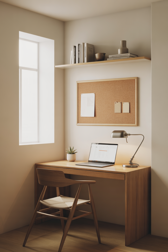 2. Wall Facing Desk for Focus