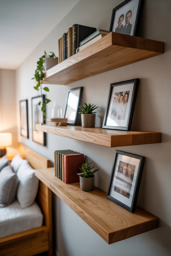 3 DIY Floating Wood Shelves With Purpose