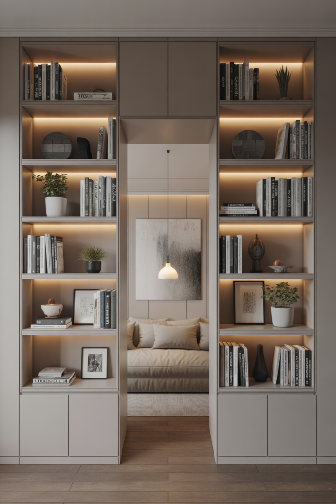 3. Built-In Shelving Openings for Display