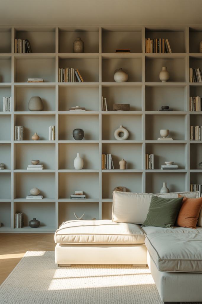 3. Built In Style Shelving for a Seamless Look