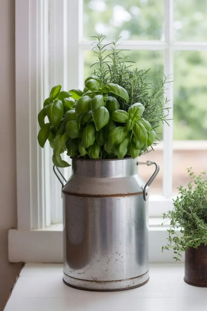 3. Herb Garden in a Milk Can