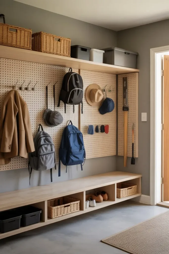 3. Hooks and Pegboards for Vertical Storage