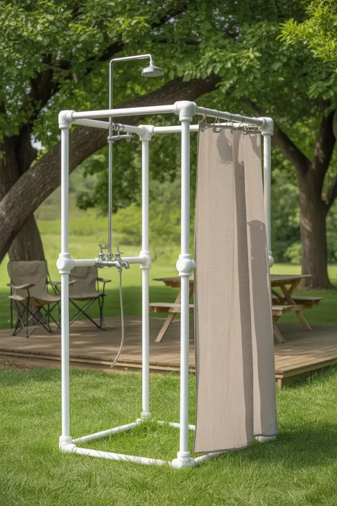 3. PVC Pipe Frame Shower