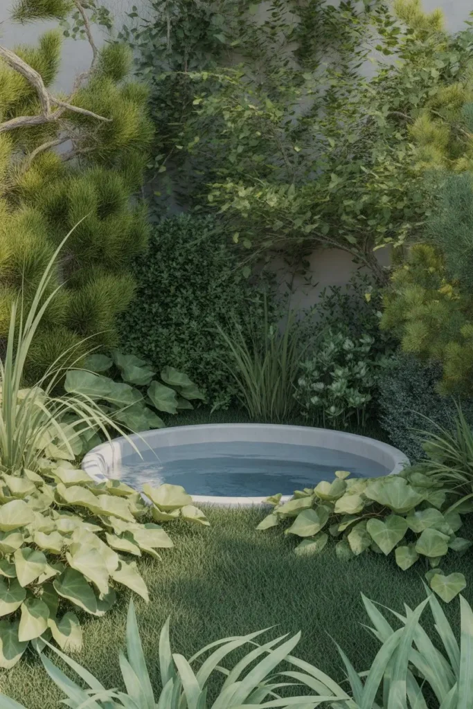 3. Private Garden Hot Tub Surrounded by Greenery