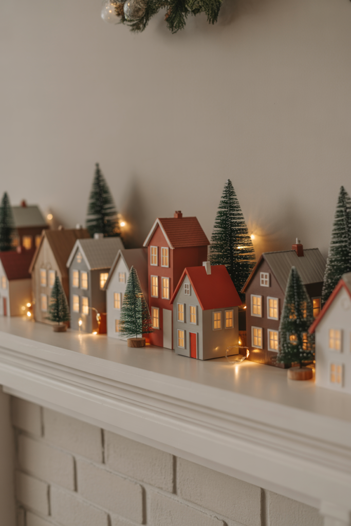 3. Winter Village Mantle Scene