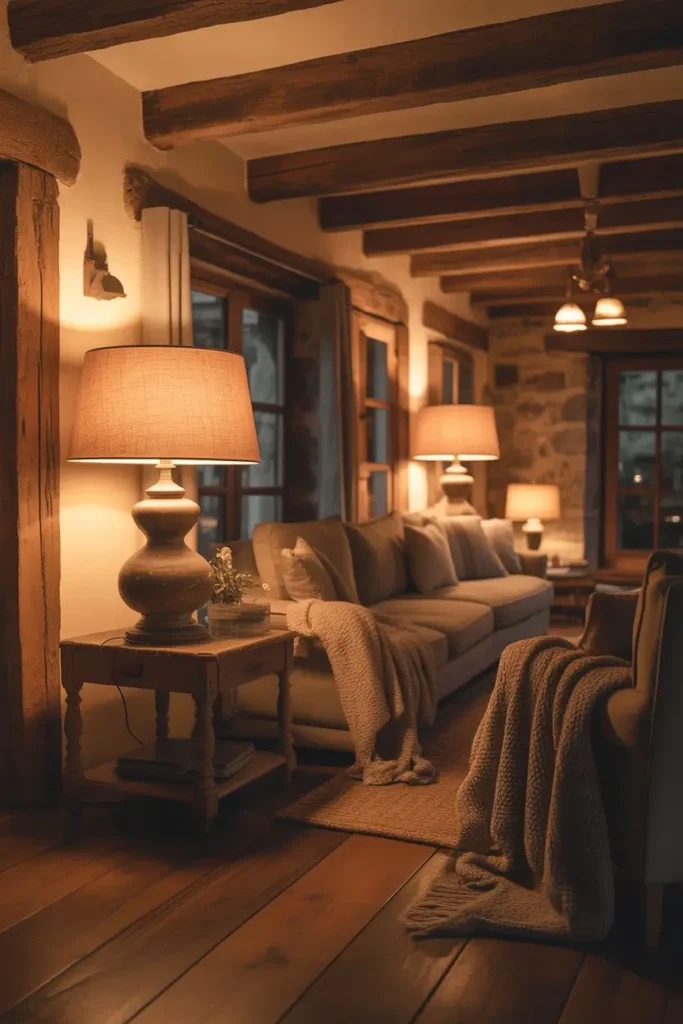 4 Cozy Cottage Interiors Idea Through Warm Ambient Lighting