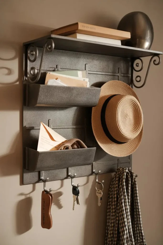 4. Cast Iron Wall-Mounted Organizers for Entryways