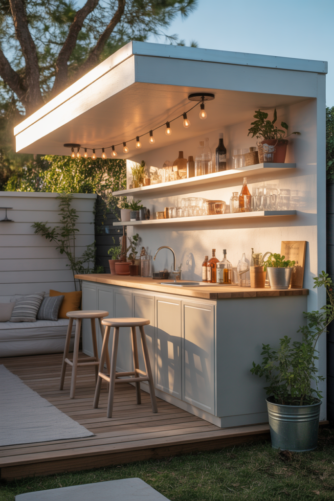 4. Compact Under Deck Bar for Small Yards