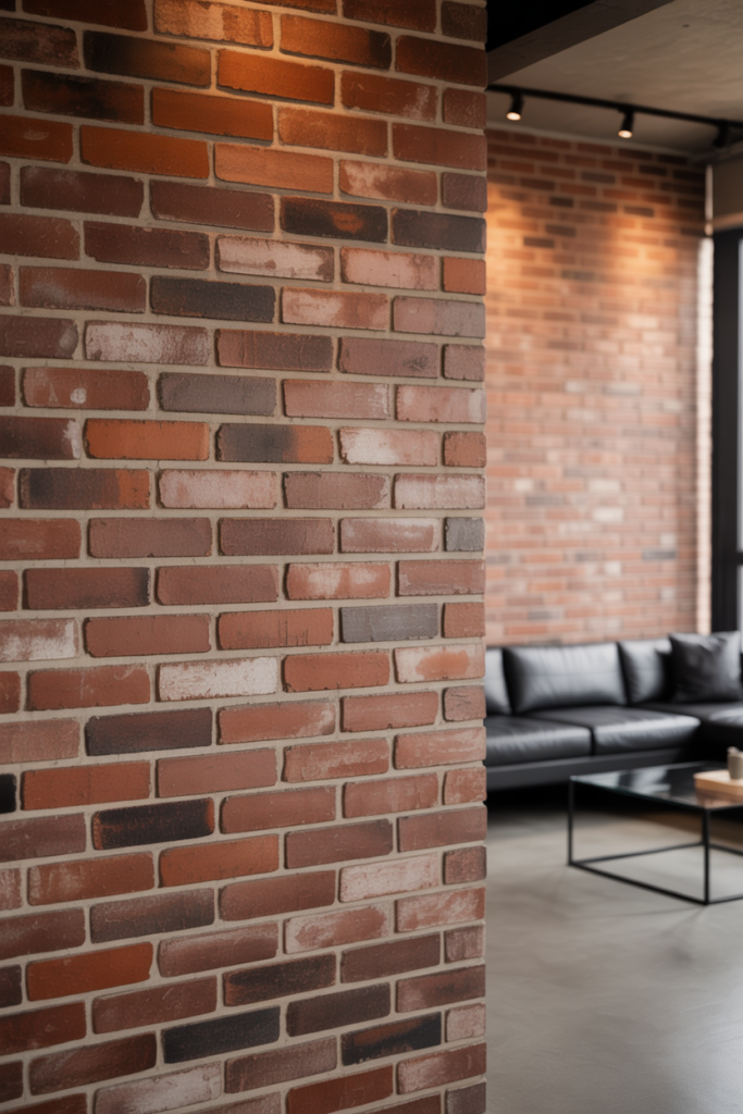 4. Exposed Brick with Minimal Mortar