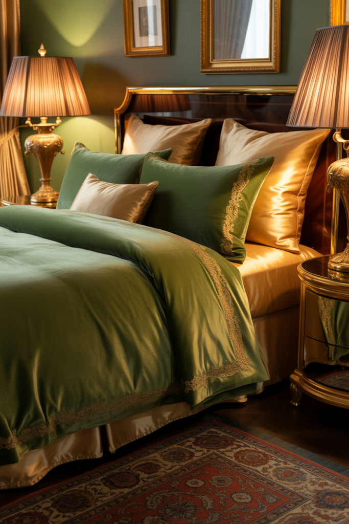 4. Forest Green with Gold Accents for a Luxe Touch