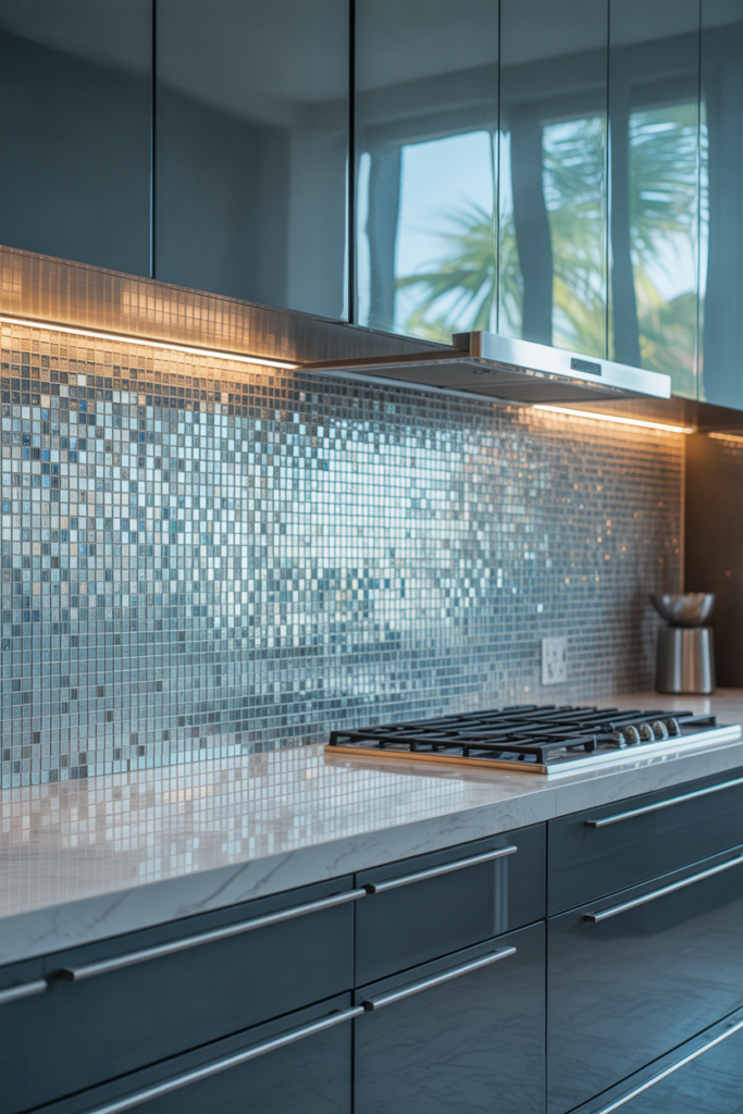 4. Glass Tiles for a Modern Glow