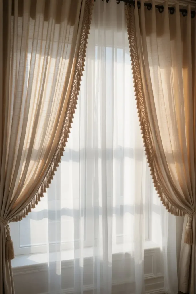 4. Layer Curtains with Sheer Panels for Depth