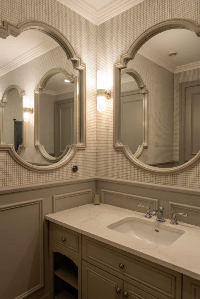 4. Stylish Mirrors and Wall Treatments