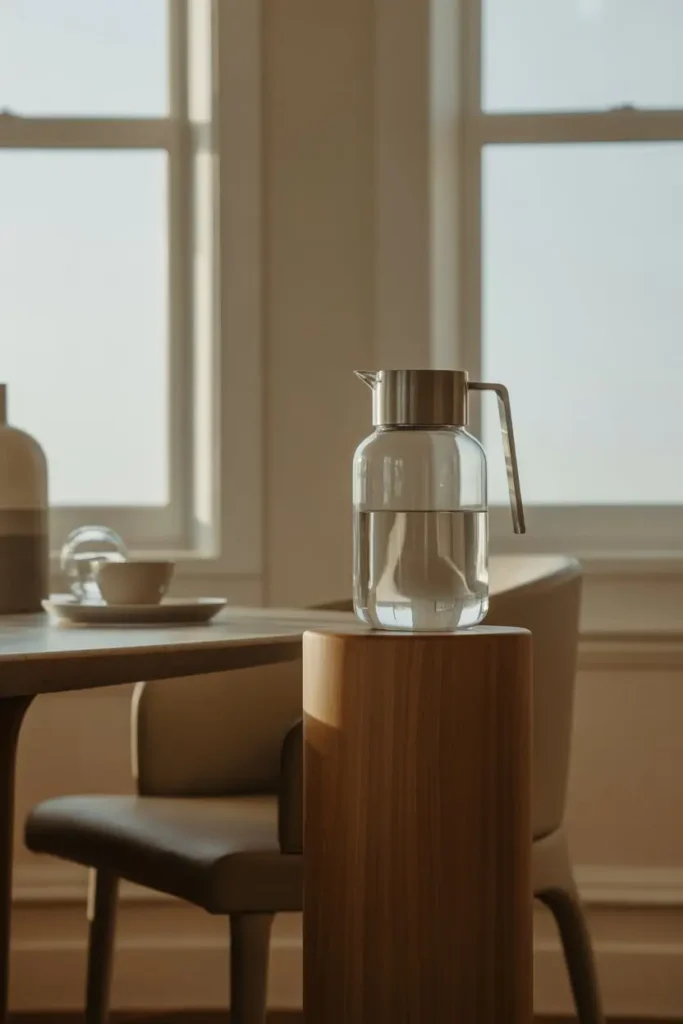 4. Wooden Stand Water Jugs for Elevated Style