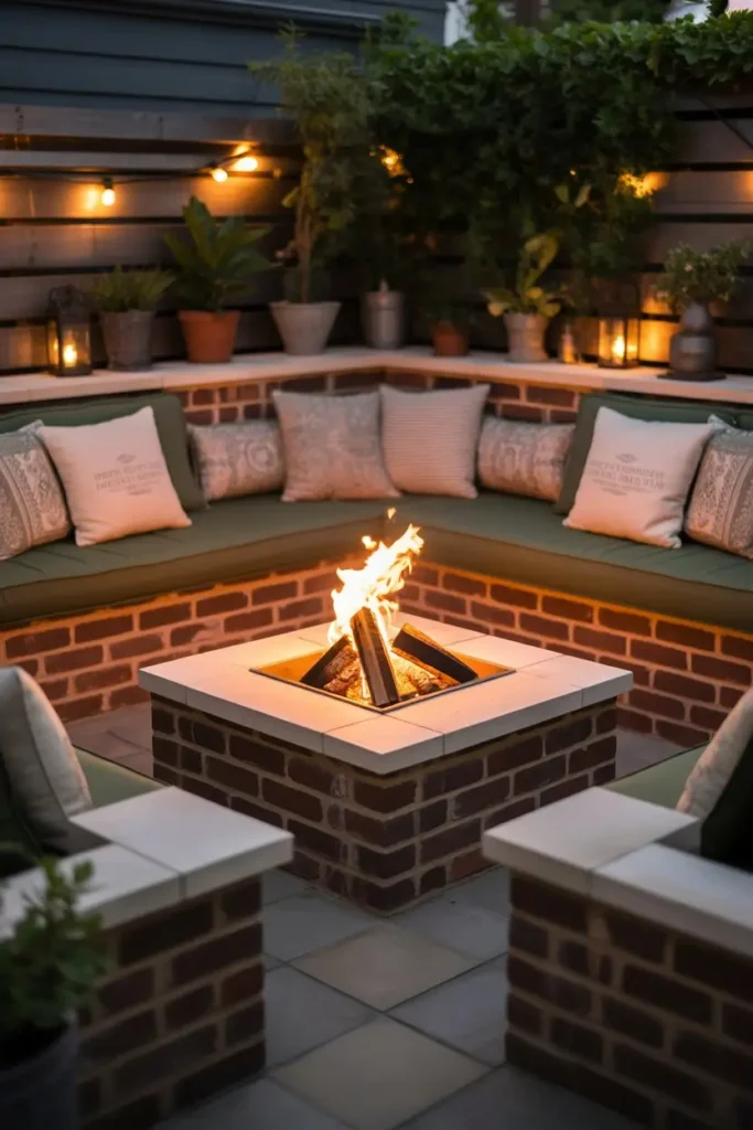5. Corner Brick Fire Pit for Small Spaces