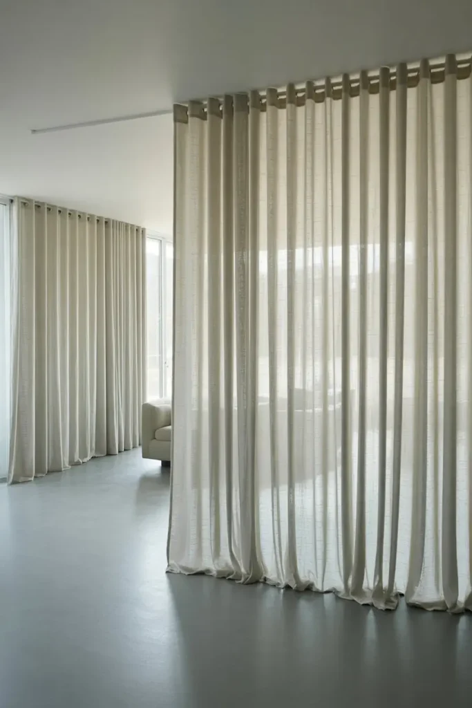 5. Floating Curtain Rods for a Minimalist Look
