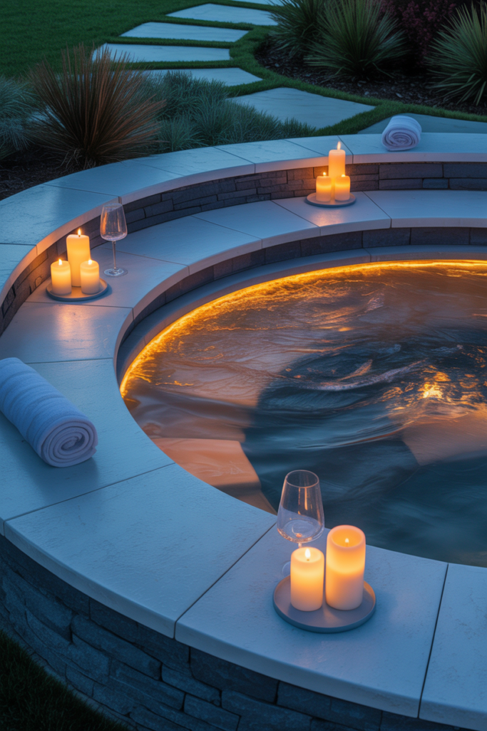 5. Hot Tub with Built In Seating and Ledges