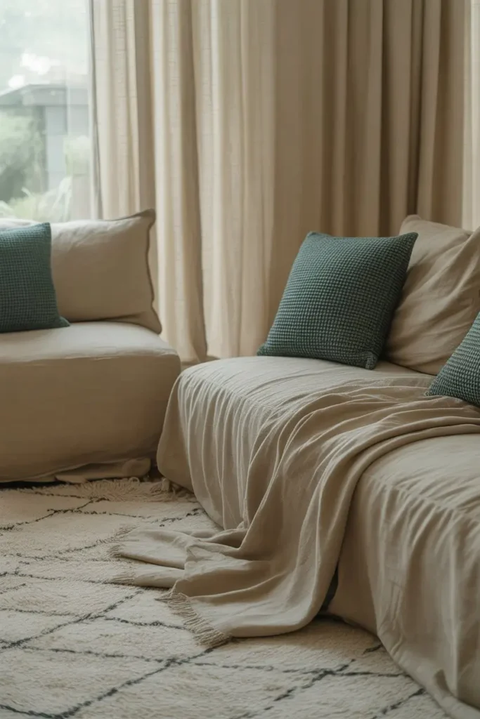 5. Layered Teal and Beige Textures