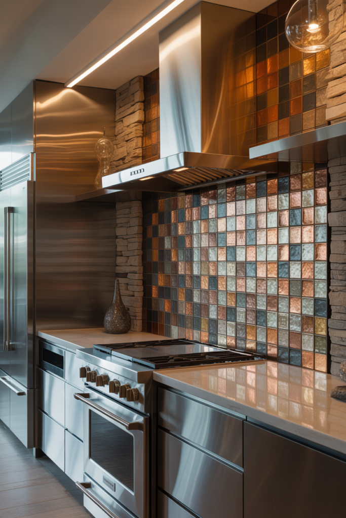 5. Metallic Tiles for Sophistication