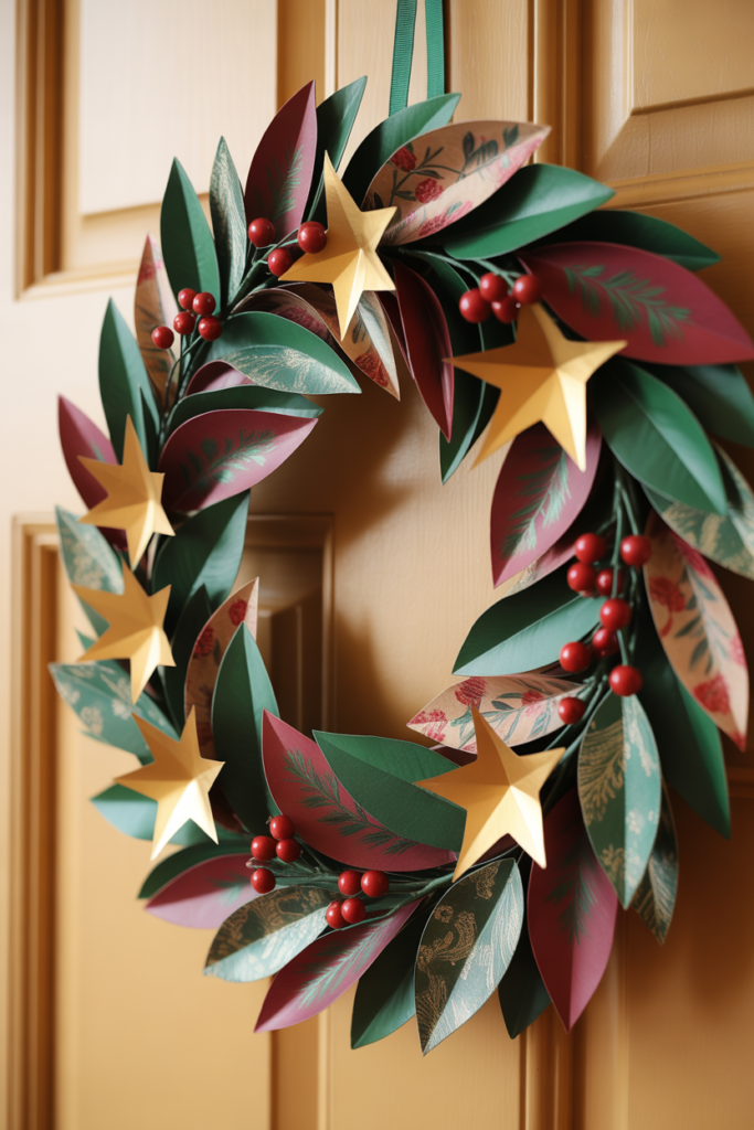 5. Paper Wreaths for Doors and Walls