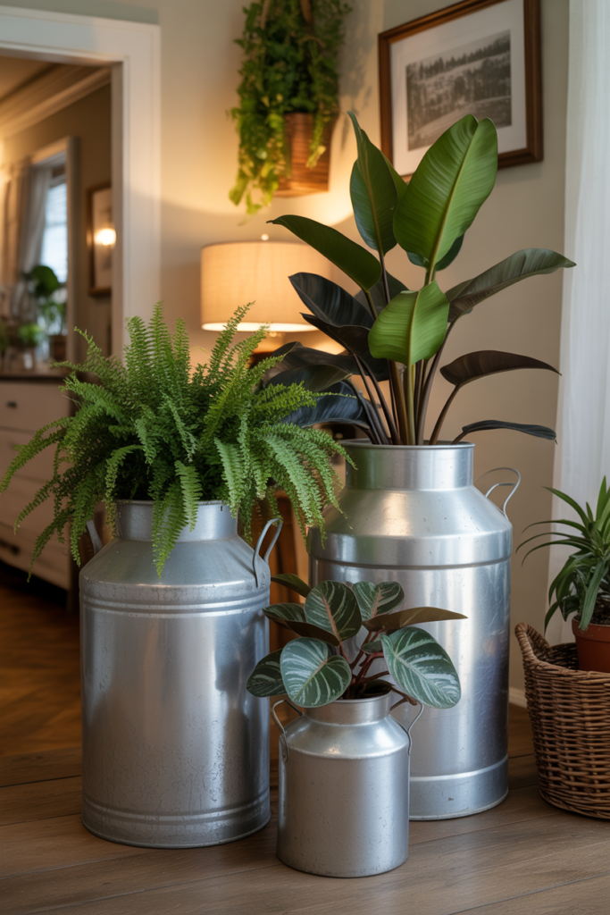 5. Rustic Indoor Plant Display