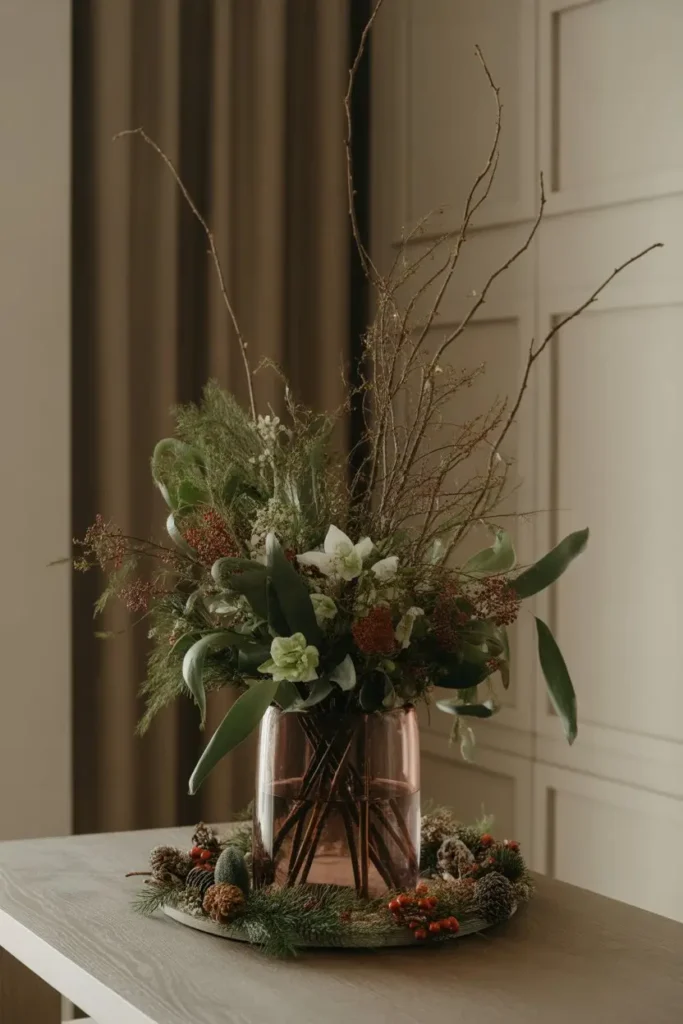 5. Winter Florals In A Simple Vase